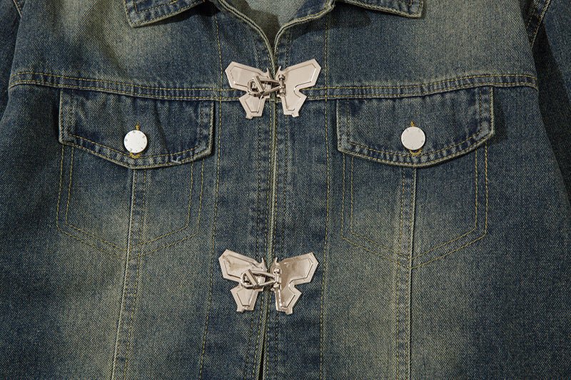 American Denim Retro Butterfly Jacket - Boho & ButterflysAmerican Denim Retro Butterfly Jacket