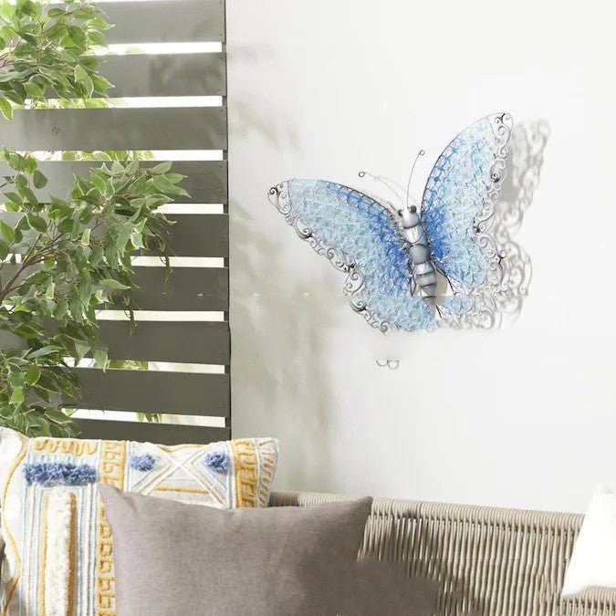 Blue Wing Butterfly Wall Art - Boho & ButterflysBlue Wing Butterfly Wall Art