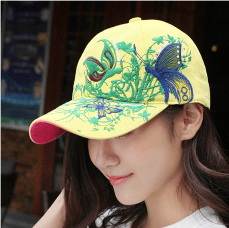 Embroidered Butterfly Cap - Boho & Butterflys