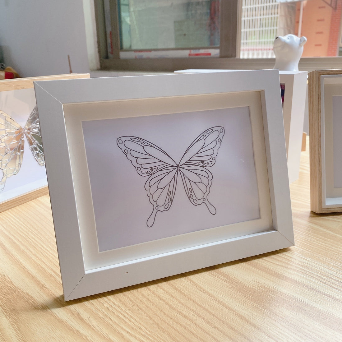 Homemade Butterfly Mirror Frame