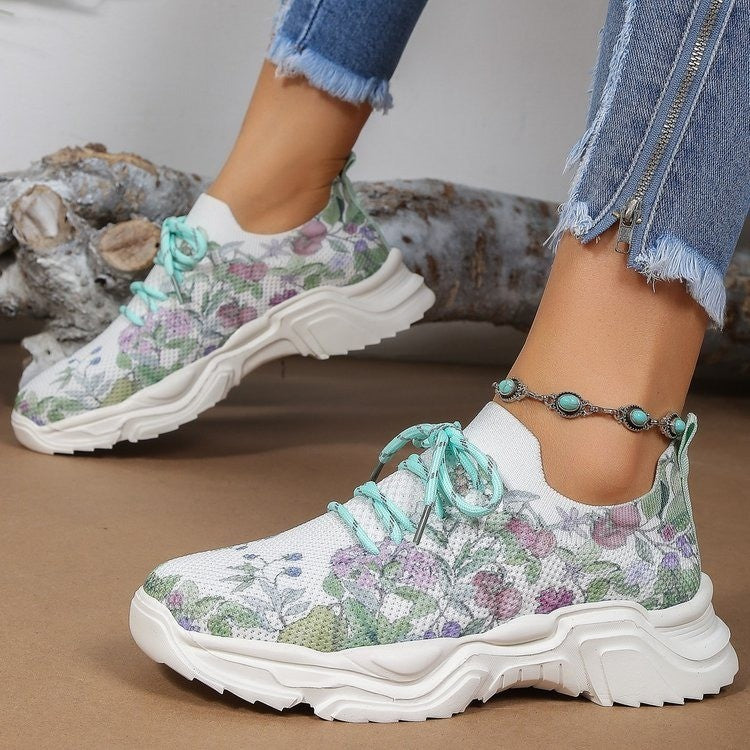 Step into Style with Flowery Sports Shoes - Boho & Butterflys