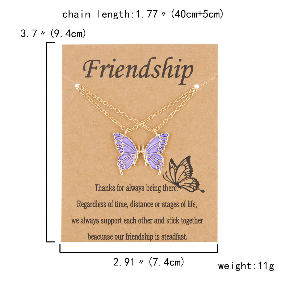 Friendship Butterfly Necklace - Boho & Butterflys